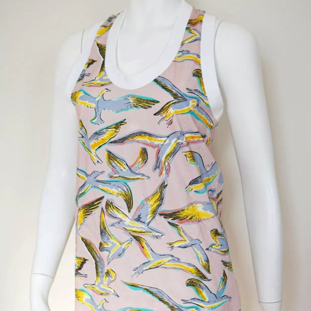 Emilio Pucci Seagull Bird Scoop Neck Racer Back Tank Top - Picture 5 of 11